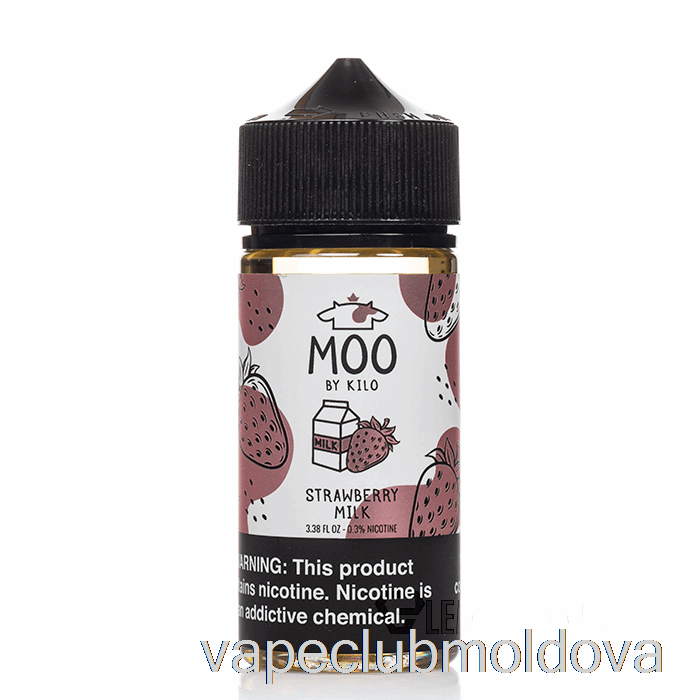 Vape Mod Lapte De Capsuni - Moo E-lichide - 100ml 0mg